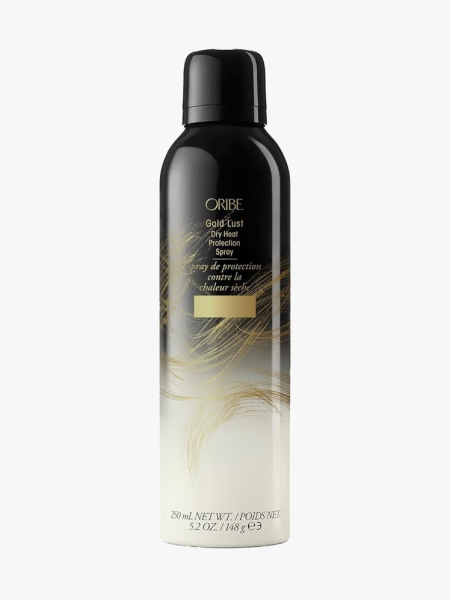 Oribe Gold Lust Dry Heat Protection Spray in branded component on a light gray background